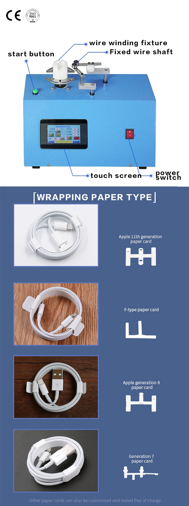 Kabel Data USB Membuat Mesin, Mesin Penggulungan, Mesin Penggulungan Dan Pengikat Kabel Data Iphone Automatik