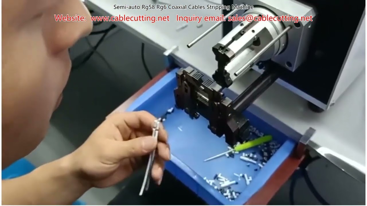 Mesin Pengupas Kabel Koaksial Separa Automatik untuk RG58 & RG6
