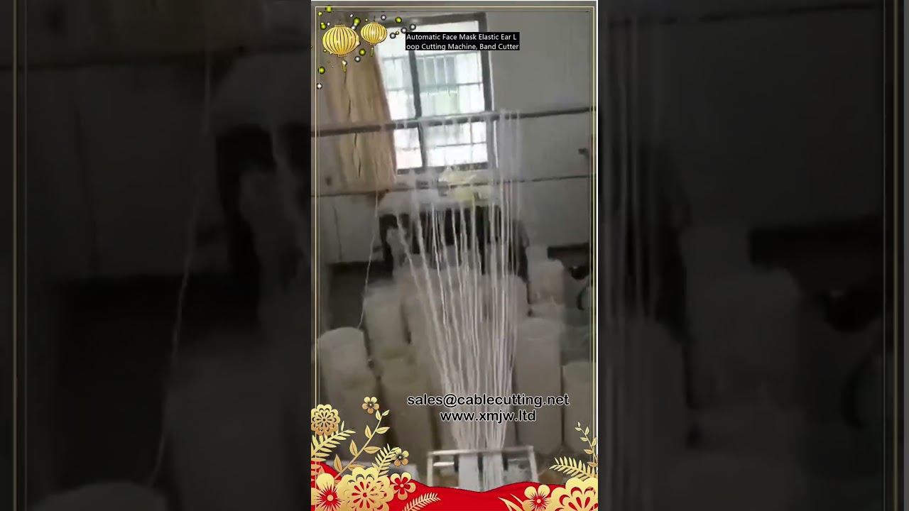 Mesin Pemotong Gelung Telinga Elastik Topeng Muka Automatik, Pemotong Jalur