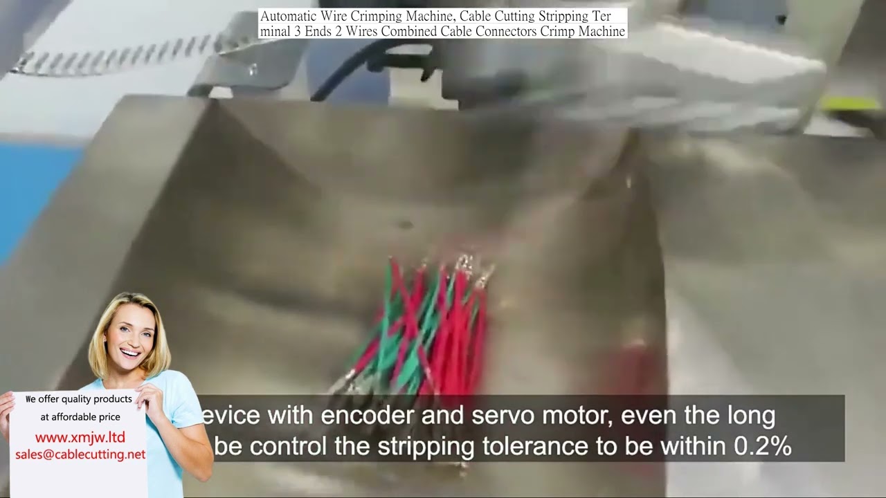 Mesin Crimping Wayar Automatik - Potong, Kupas & Crimp Terminal 3 Hujung 2 Wayar Serentak