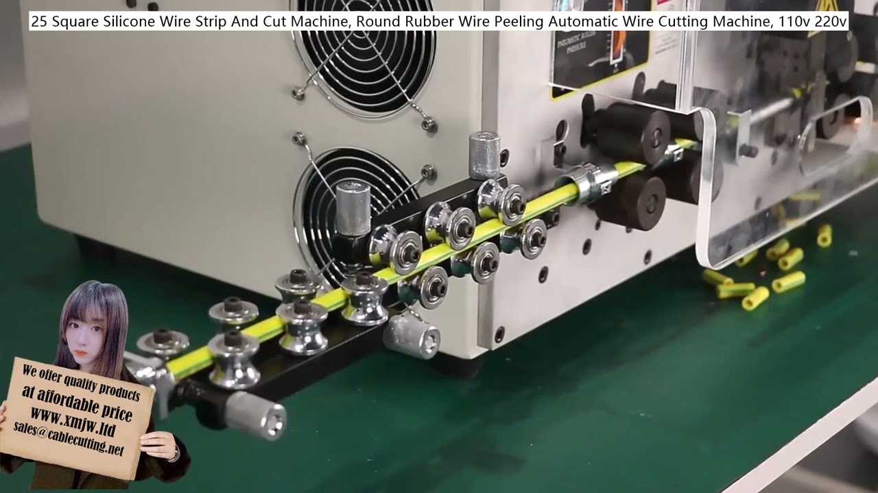 Mesin Potong dan Kupas Wayar Silikon 25mm², Mesin Automasi Kupas Wayar Getah Bulat